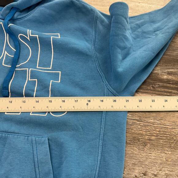 Nike Sportswear Just Do It Spellout Slogan Blue Men S Pullover Hoodie Athleisure - Picture 6 of 9
